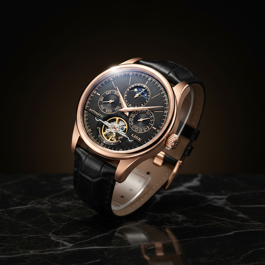 Smith Watches Automatic Dress 40mm Gold Black - Studio Three-Quarter
