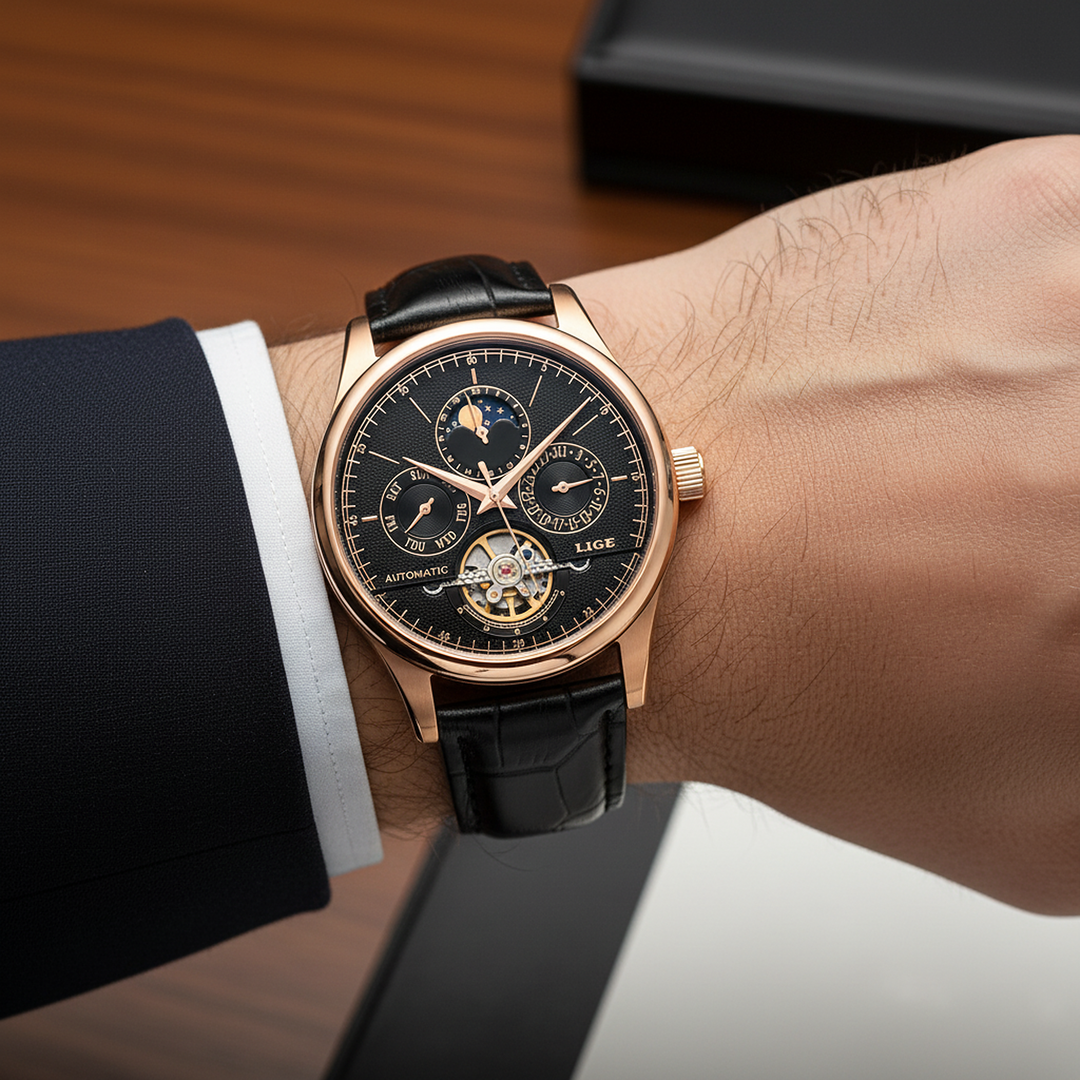 Smith Watches Automatic Dress 40mm Gold Black - On Wrist Lifestyle