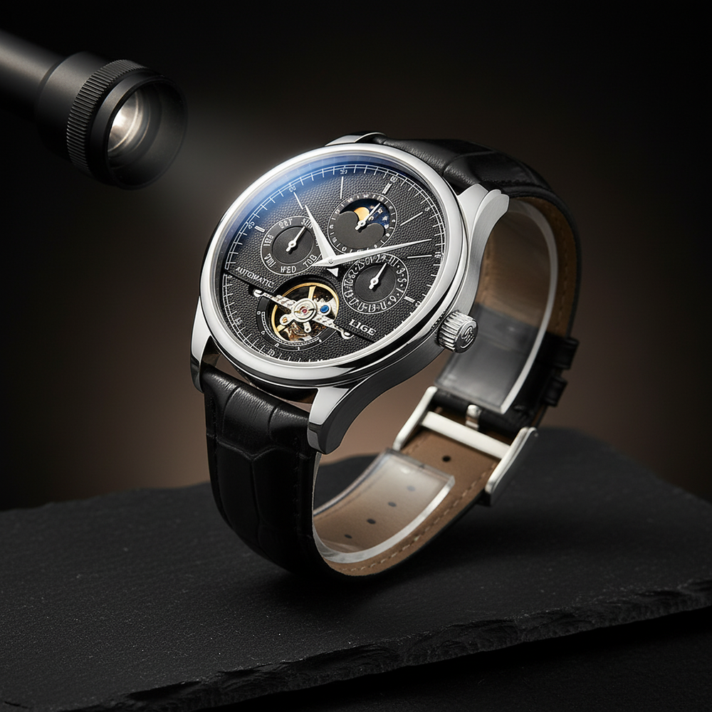 Smith Watches Automatic Dress 40mm Silver Black - Studio Three-Quarter