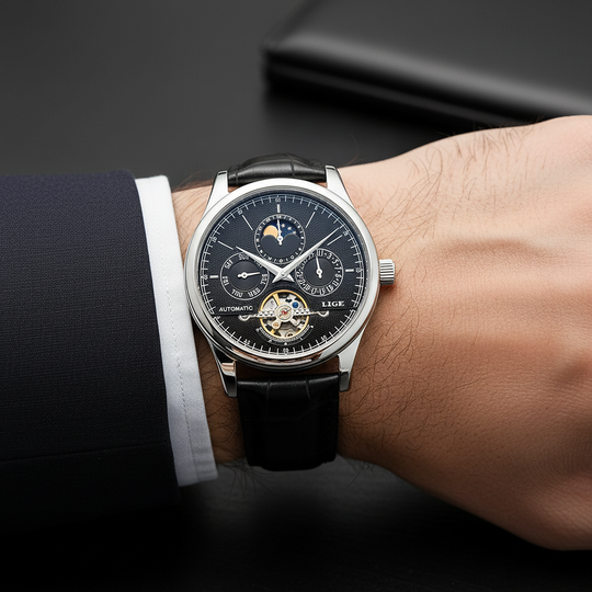 Smith Watches Automatic Dress 40mm Silver Black - On Wrist Lifestyle
