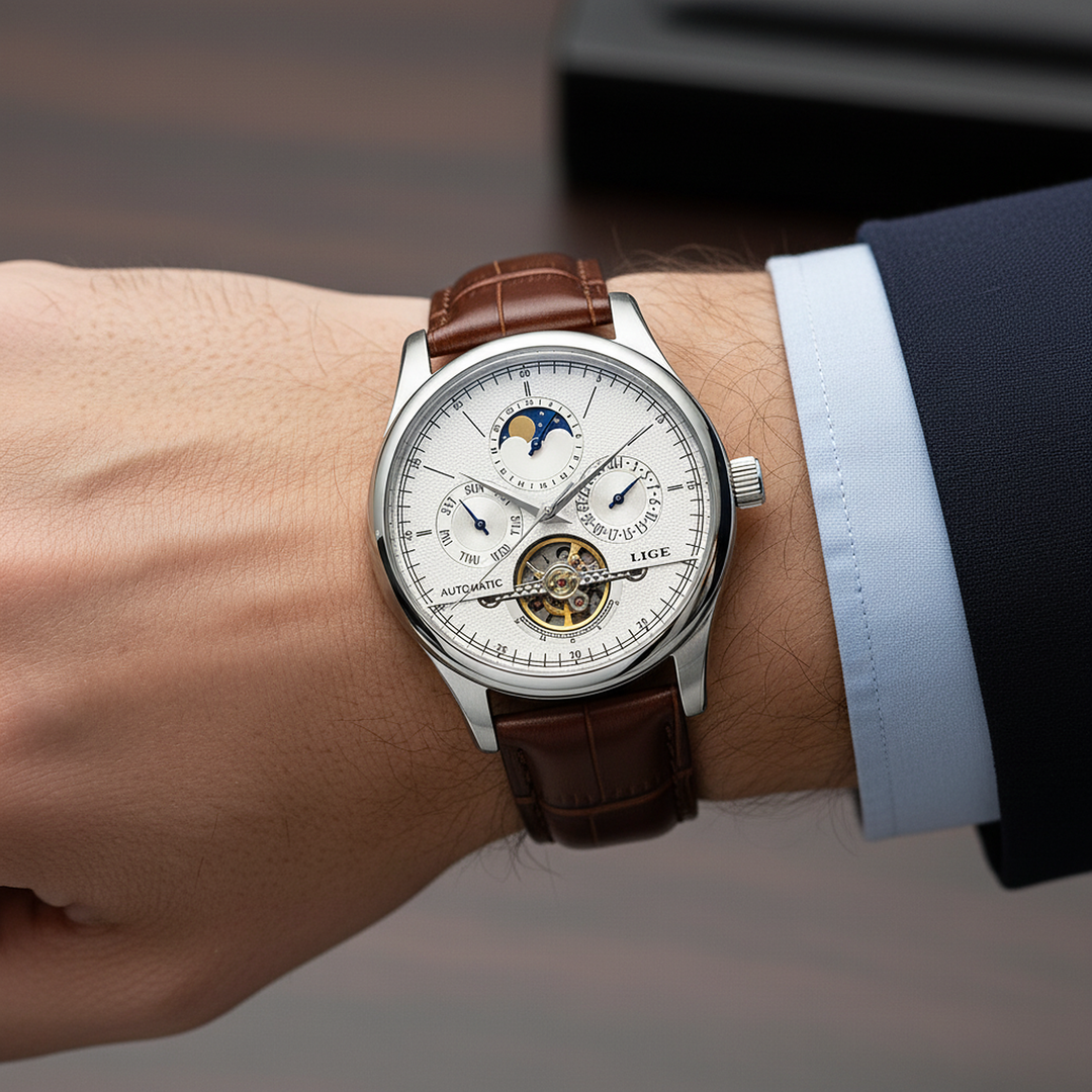 Smith Watches Automatic Dress 40mm Silver White - On Wrist Lifestyle