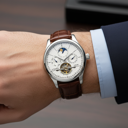 Smith Watches Automatic Dress 40mm Silver White - On Wrist Lifestyle