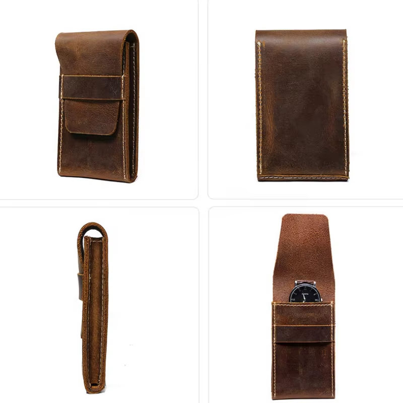 Unisex Heritage Leather Watch Case | Travel Storage | Scratch Protection