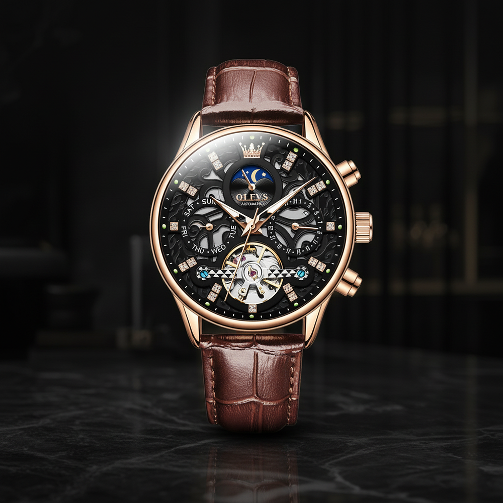 Smith Watches Mechanical Rose Gold Black - Studio Three-Quarter