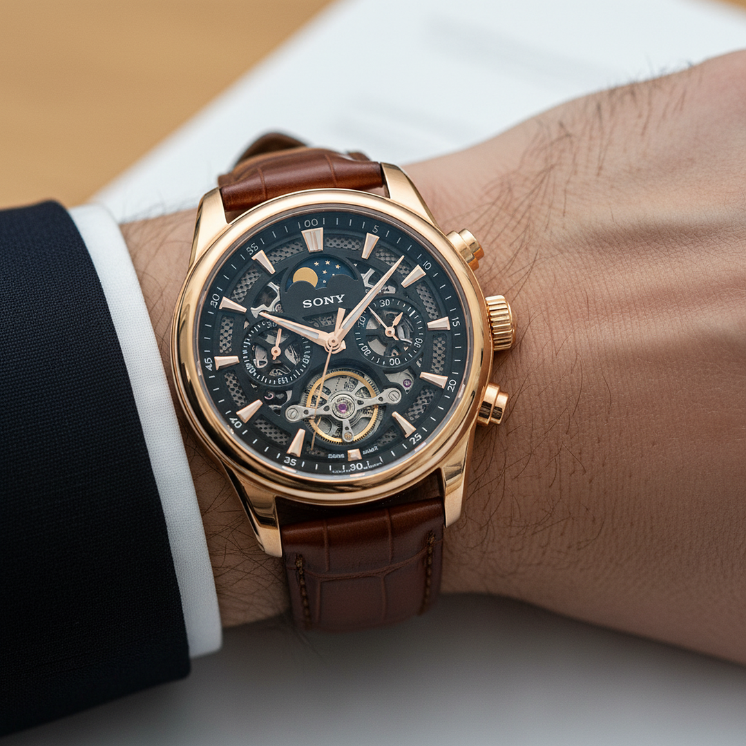 Smith Watches Mechanical Rose Gold Black - On Wrist Lifestyle