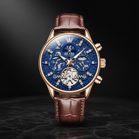 Smith Watches Mechanical Rose Gold Blue - Studio Three-Quarter