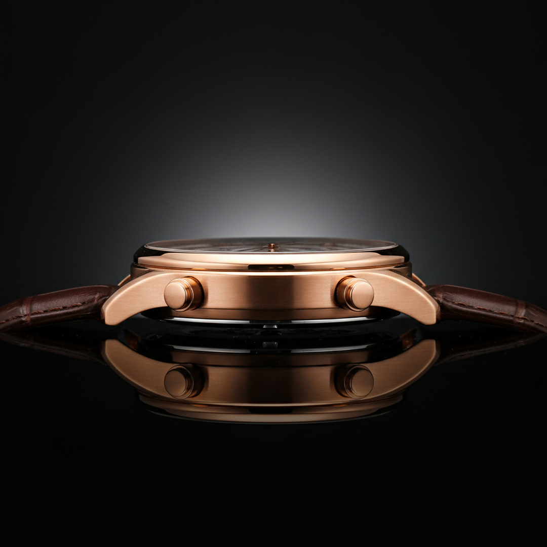 Smith Watches Mechanical Rose Gold White - Case Profile