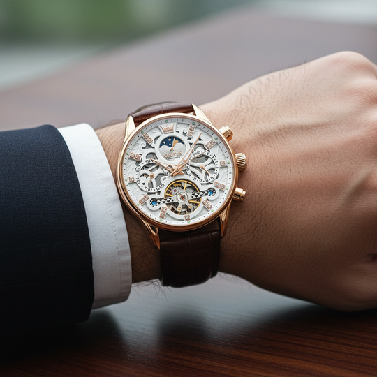Smith Watches Mechanical Rose Gold White - On Wrist Lifestyle