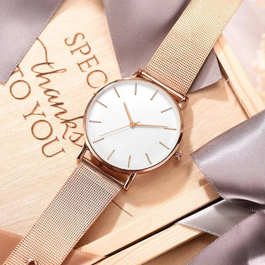 Women’s Classic Quartz Watch | 30 mm | PU Leather Strap | Modern Dress Style