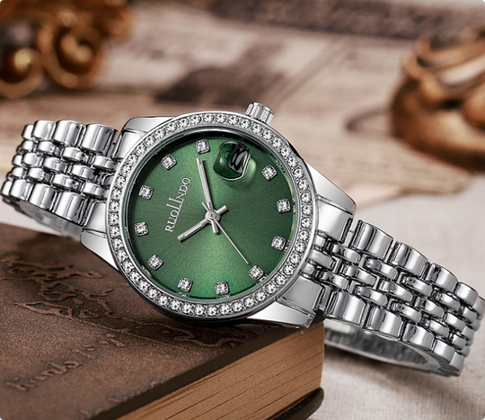 Women’s Diamond-Accent Watch 32 mm | Roman Dial Quartz | Sapphire Crystal | Stainless Steel Bracelet