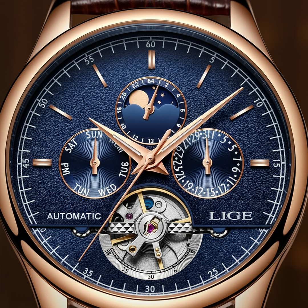 Smith Watches Tourbillon Gold Blue - Dial Macro