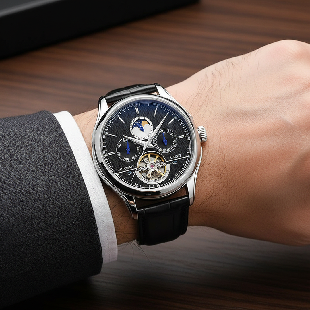 Smith Watches Tourbillon Silver Black - On Wrist Lifestyle
