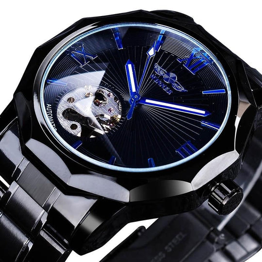Men’s Premium Automatic Skeleton Watch | 42 mm Case | Octagonal Bezel | Leather Strap