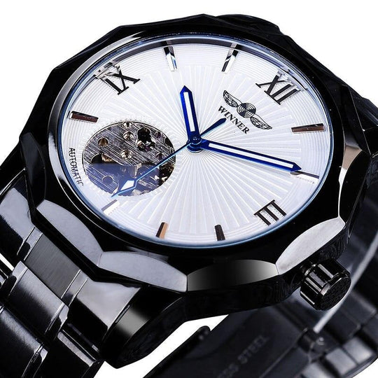 Men’s Premium Automatic Skeleton Watch | 42 mm Case | Octagonal Bezel | Leather Strap